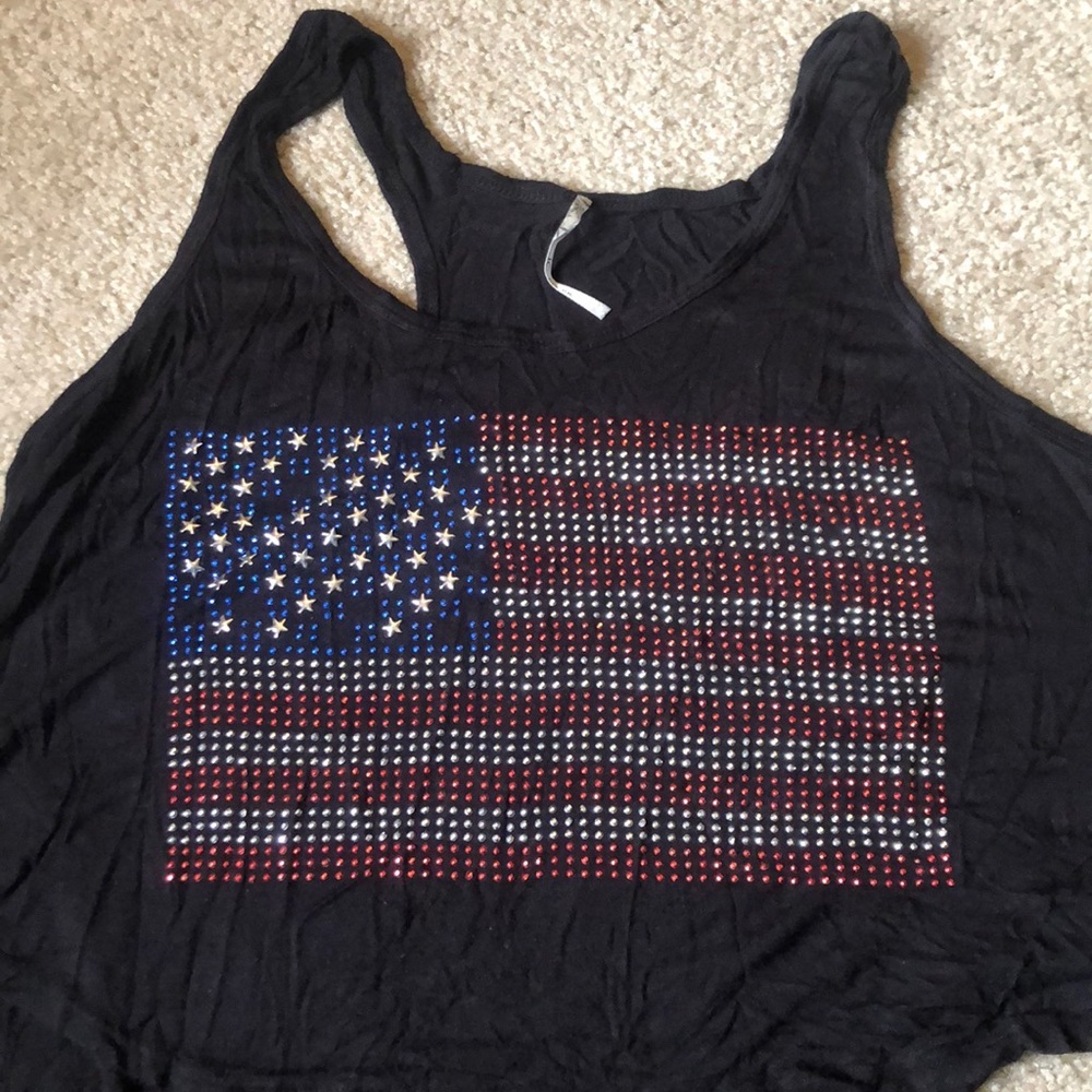 🇺🇸 American Flag hi lo tank size S/M